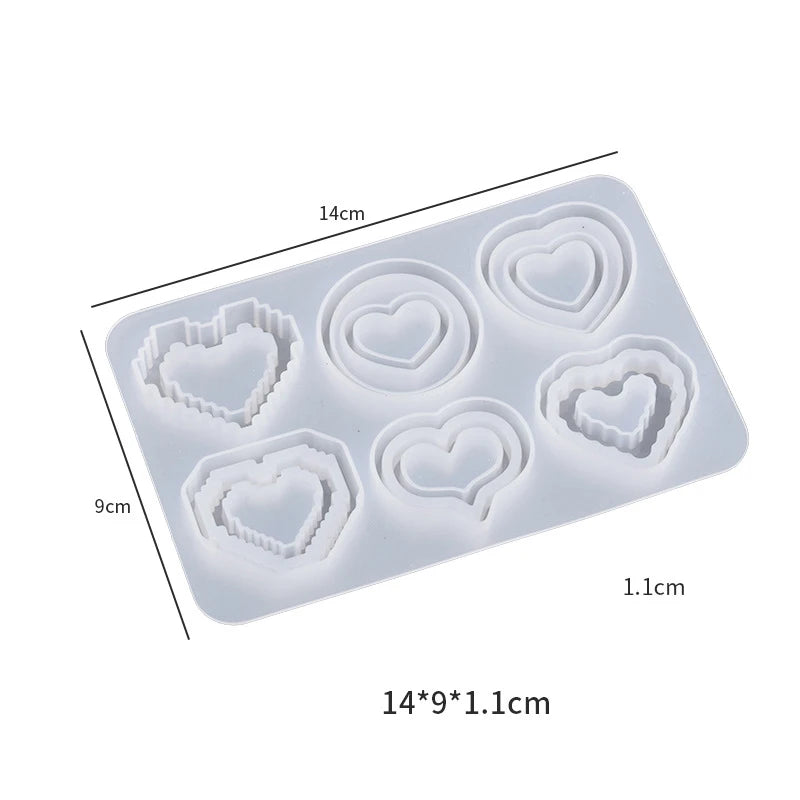 Heart Shape Quicksand Silicone Mold Epoxy Resin Shaker Molds