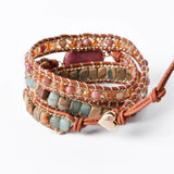 Heart Shape Romantic Chakra Leather Wrap Bracelet
