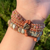 Heart Shape Romantic Chakra Leather Wrap Bracelet