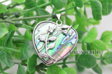 Heart Shape Rose Flower Abalone Shell Pendant Silver Party Jewelry Women Girls