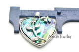 Heart Shape Rose Flower Abalone Shell Pendant Silver Party Jewelry Women Girls