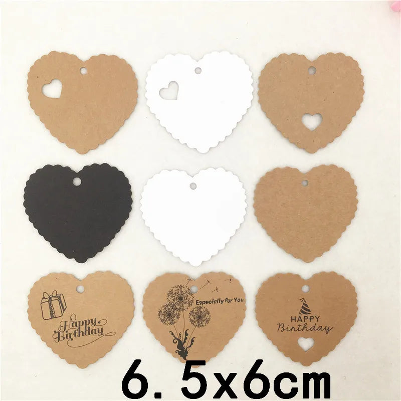 Heart Shape Hang Tag Collection 100Pcs/Lot