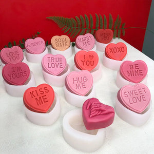 Silicone Heart Shape Candle Mold 3D Letters Love Aromatherapy Candle Making