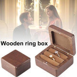 Wooden Heart Shape Ring Box Earrings Holder Organizer