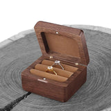 Wooden Heart Shape Ring Box Earrings Holder Organizer