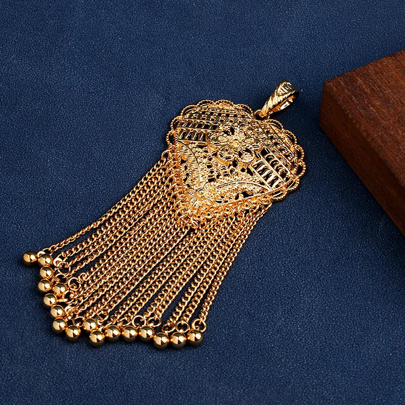 Heart Shape Tassels Pendant for Women Kurdish Jewelry