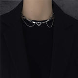 Heart Shape Multilayer Necklaces Silver Titanium Party Gift Chokers