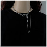 Heart Shape Multilayer Necklaces Silver Titanium Party Gift Chokers