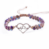 Heart Shape Wrap Bracelet Natural Stone Statement Vegan Bracelet