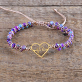 Heart Shape Wrap Bracelet Natural Stone Statement Vegan Bracelet