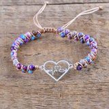 Heart Shape Wrap Bracelet Natural Stone Statement Vegan Bracelet