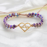 Heart Shape Wrap Bracelet Natural Stone Statement Vegan Bracelet