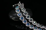 Zircon Bracelet S925 Sterling Silver Platinum Bangle Gift Bride Wedding