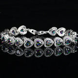 Zircon Bracelet S925 Sterling Silver Platinum Bangle Gift Bride Wedding