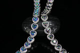 Zircon Bracelet S925 Sterling Silver Platinum Bangle Gift Bride Wedding