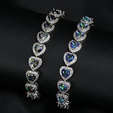 Zircon Bracelet S925 Sterling Silver Platinum Bangle Gift Bride Wedding
