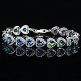 Zircon Bracelet S925 Sterling Silver Platinum Bangle Gift Bride Wedding