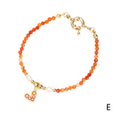 Zircon Pendant Bracelet Natural Stone Beaded Bangles