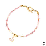 Zircon Pendant Bracelet Natural Stone Beaded Bangles