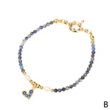Zircon Pendant Bracelet Natural Stone Beaded Bangles