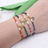 Zircon Pendant Bracelet Natural Stone Beaded Bangles
