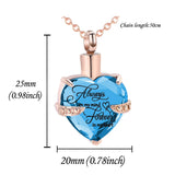 Heart 12 Birthstone Memorial Ashes Pendant Cremation Jewelry - Flannel Bag