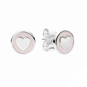 Heart Shaped 925 Silver Earrings For Women Pale Rose Mothers Gift