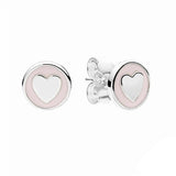 Heart Shaped 925 Silver Earrings For Women Pale Rose Mothers Gift