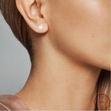 Heart Shaped 925 Silver Earrings For Women Pale Rose Mothers Gift