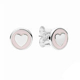 Heart Shaped 925 Silver Earrings For Women Pale Rose Mothers Gift