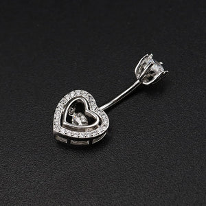 Heart Shaped 925 Sterling Silver Belly Button Piercing Love Gift For Women