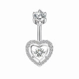 Heart Shaped 925 Sterling Silver Belly Button Piercing Love Gift For Women