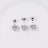 Heart Shaped 925 Sterling Silver Belly Button Piercing Love Gift For Women
