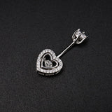 Heart Shaped 925 Sterling Silver Belly Button Piercing Love Gift For Women