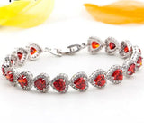 Heart CZ Tennis Bracelet with Zircons