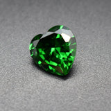 Green CZ Heart Shaped Loose Gemstone Synthetic Emerald Gems