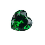 Green CZ Heart Shaped Loose Gemstone Synthetic Emerald Gems