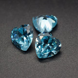Heart Shape Aquamarine CZ Loose Gemstone for Jewelry Making