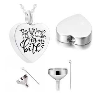 Heart-Shaped Cremation Jewelry, Aluminum Urn, Stainless Steel Ashes Memorial