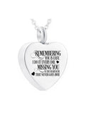 Heart Cremation Jewelry Pet Urn Necklace Stainless Steel Souvenir Pendant