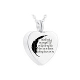 Heart Cremation Jewelry Feather Stainless Steel Urn