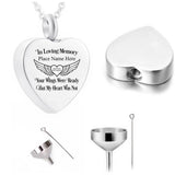 Heart Shaped Cremation Jewelry Stainless Steel Pet Urn Necklace