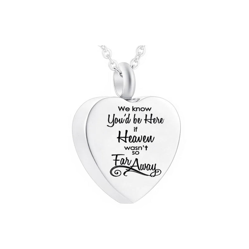 Heart Cremation Jewelry Stainless Steel Urn Necklace Small Mini Ashes Memorial