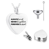 Heart-Shaped Cremation Jewelry Stainless Steel Urn Pendant