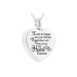 Heart-Shaped Cremation Urn Pendant Stainless Steel Necklace