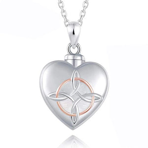 Heart-Shaped Knot Urn Necklace For Ashes Cremation Pendant Memorial Jewelry