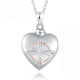 Heart-Shaped Knot Urn Necklace For Ashes Cremation Pendant Memorial Jewelry