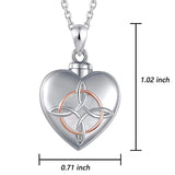 Heart-Shaped Knot Urn Necklace For Ashes Cremation Pendant Memorial Jewelry