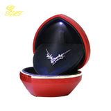 LED Light Ring Pendant Box Heart Shape Proposal Jewelry Display