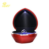 LED Light Ring Pendant Box Heart Shape Proposal Jewelry Display